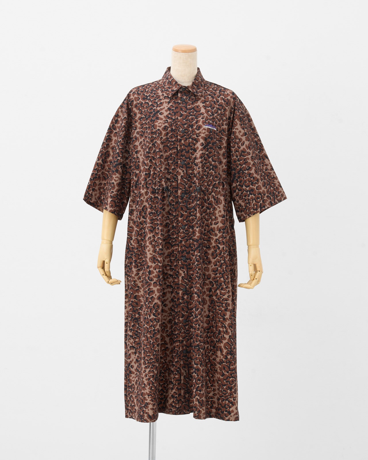 【L's】3/4 SLEEVE SNAP OP (PRINT)NYLON・POLYURETHANE/スリーブスナップワンピースプリント ナイロン・ポリウレタン