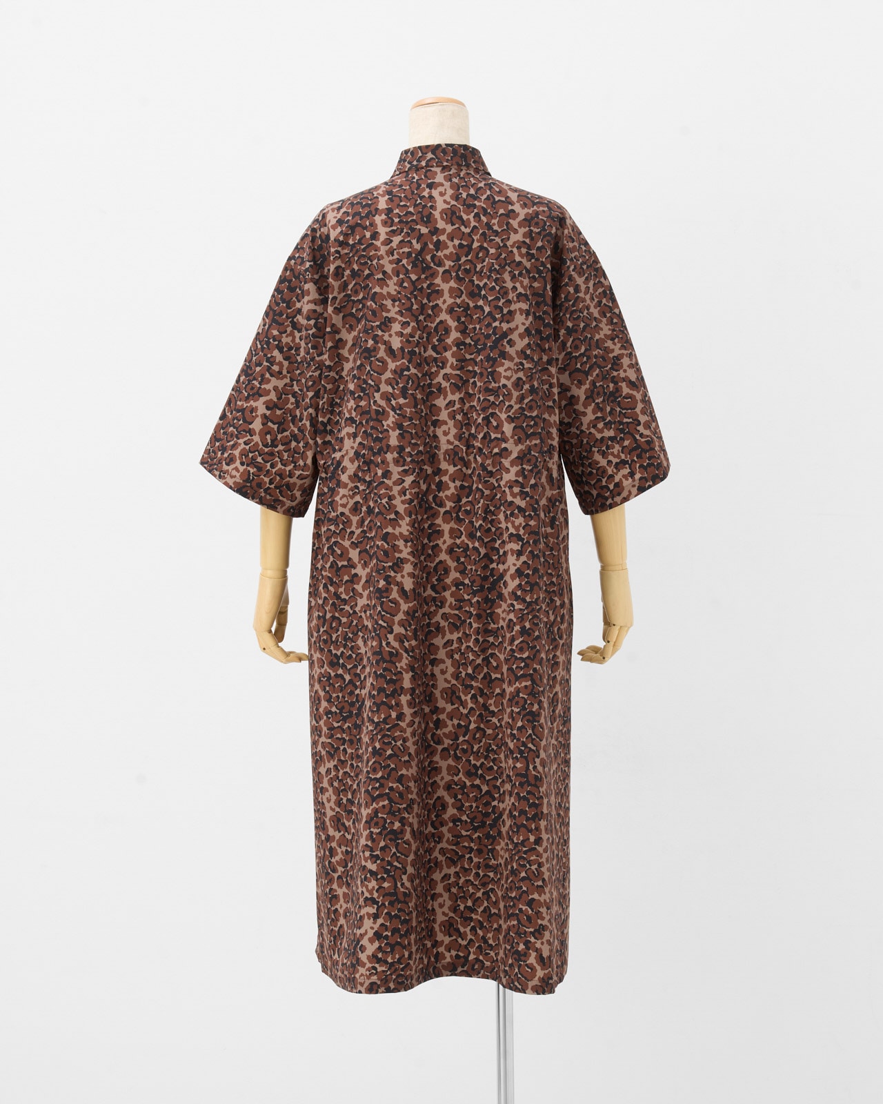 【L's】3/4 SLEEVE SNAP OP (PRINT)NYLON・POLYURETHANE/スリーブスナップワンピースプリント ナイロン・ポリウレタン