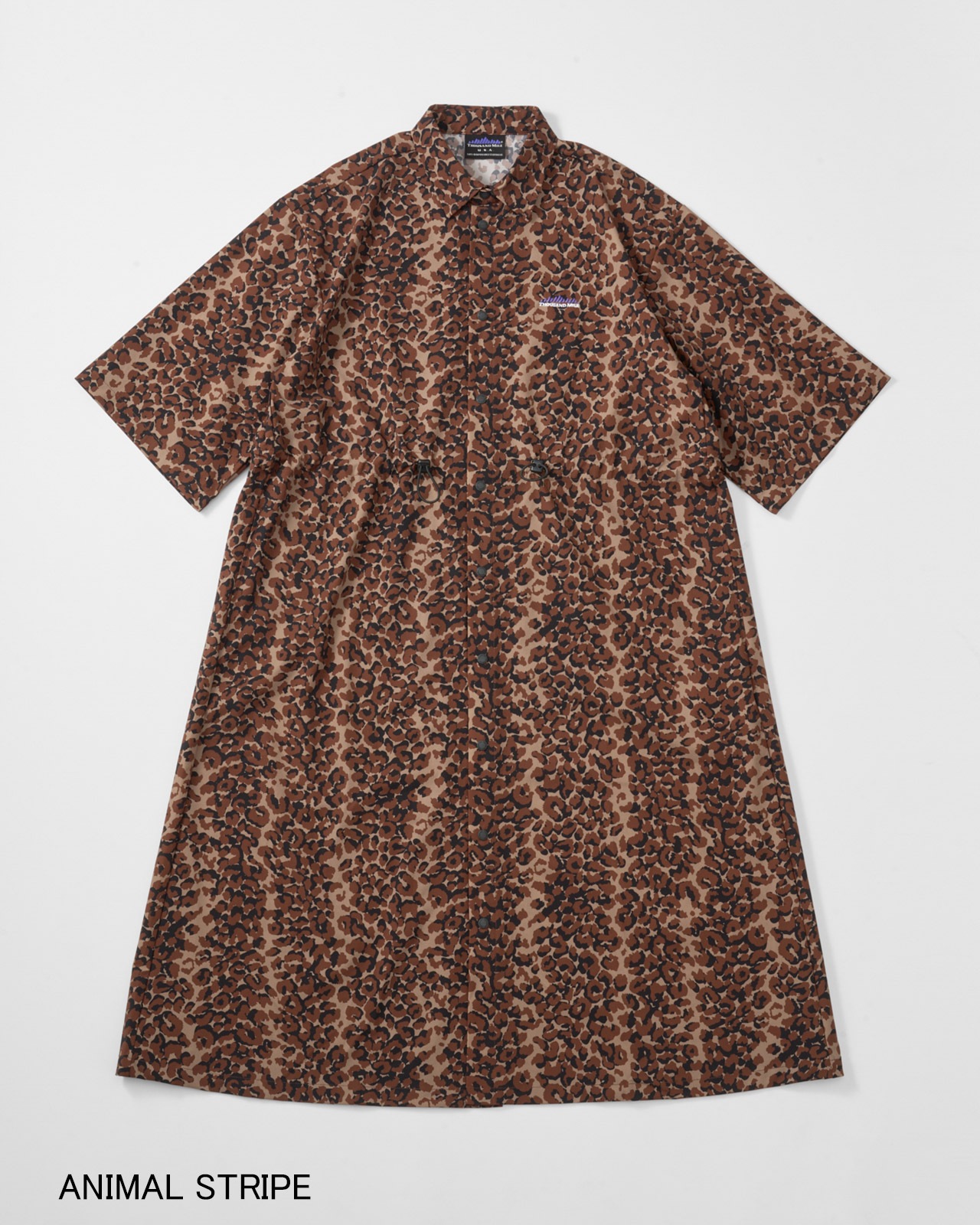 【L's】3/4 SLEEVE SNAP OP (PRINT)NYLON・POLYURETHANE/スリーブスナップワンピースプリント ナイロン・ポリウレタン