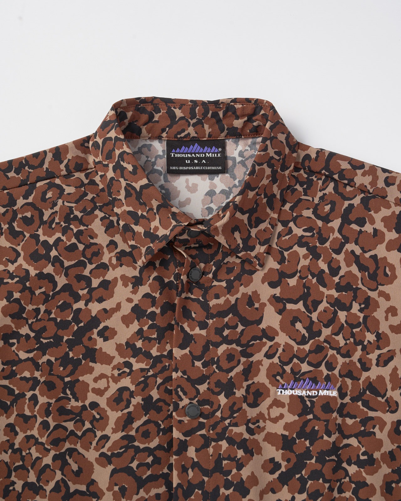 【L's】3/4 SLEEVE SNAP OP (PRINT)NYLON・POLYURETHANE/スリーブスナップワンピースプリント ナイロン・ポリウレタン