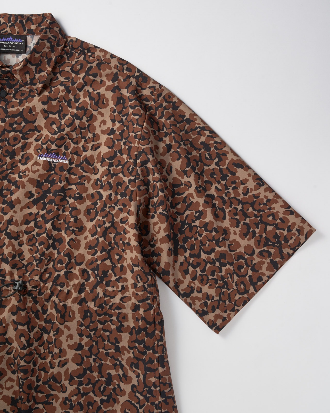 【L's】3/4 SLEEVE SNAP OP (PRINT)NYLON・POLYURETHANE/スリーブスナップワンピースプリント ナイロン・ポリウレタン