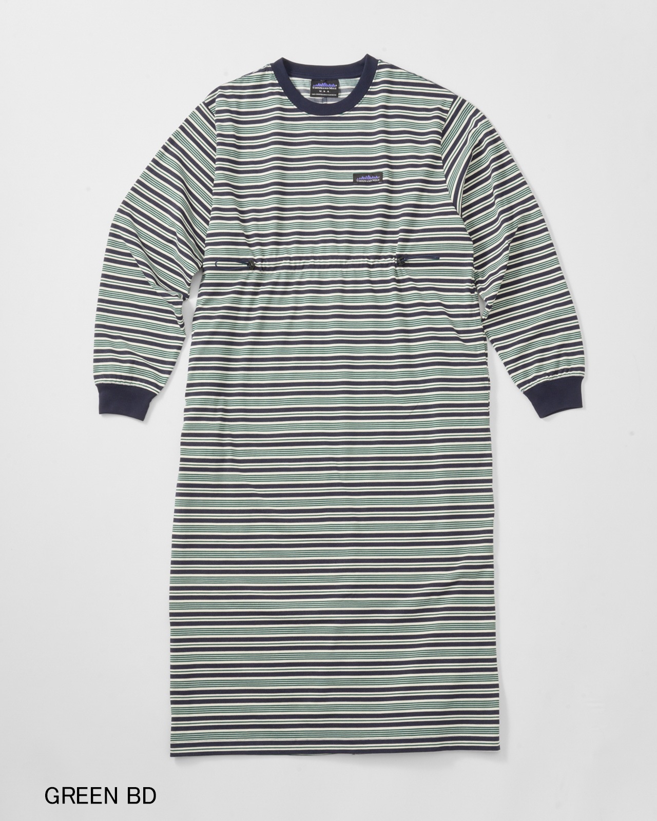 【L's】LONG SLEEVE DRAWCORD OP BORDER/ロングスリーブドローコードワンピースボーダー