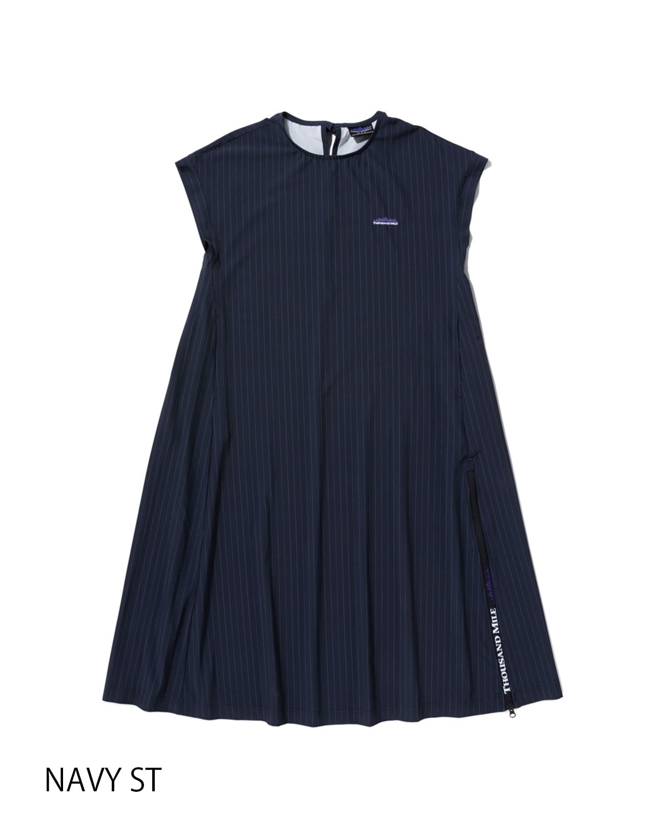 【L's】FRENCH SLEEVE OP T/PU(PRINT)/フレンチスリーブワンピース ストライププリント