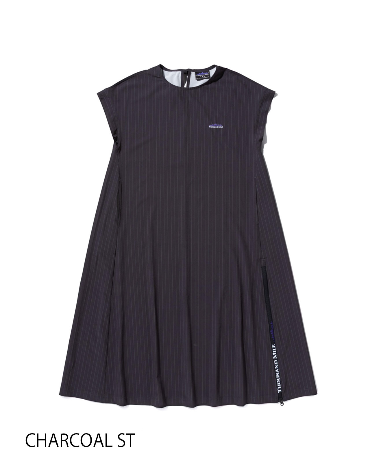【L's】FRENCH SLEEVE OP T/PU(PRINT)/フレンチスリーブワンピース ストライププリント