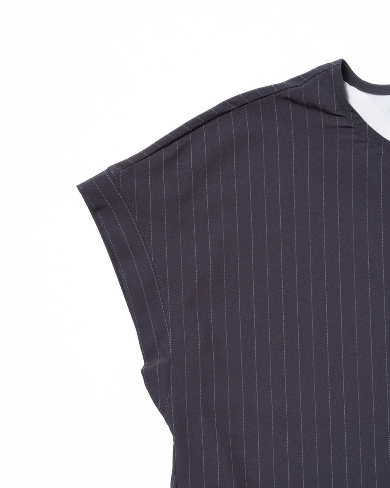 【L's】FRENCH SLEEVE OP T/PU(PRINT)/フレンチスリーブワンピース ストライププリント