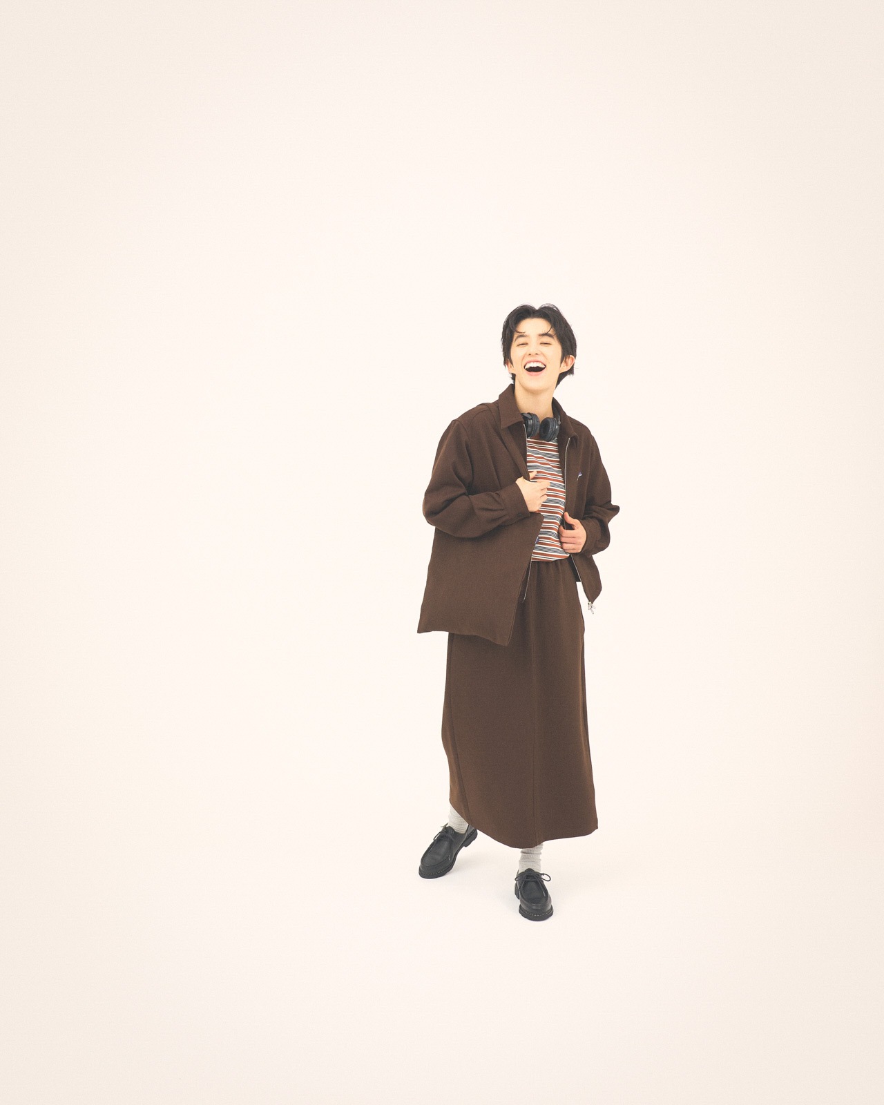 【L's】ZIP BLOUSON＆SKIRT＆BAG SET UP　WOOL LIKE/ジップブルゾン＆スカート＆バッグセットアップ ウールライク