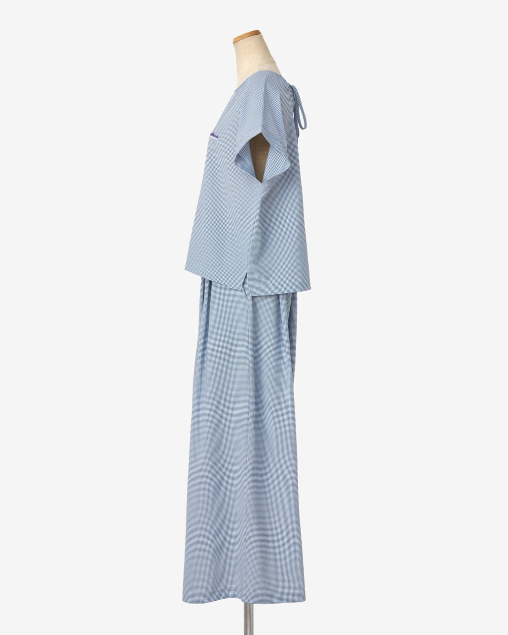 [L's]FRENCH SLEEVE SHIRT & LONG PANTS SET HIGH AIR PERMEABILITY CHECK/フレンチスリーブシャツ＆ロングパンツセット