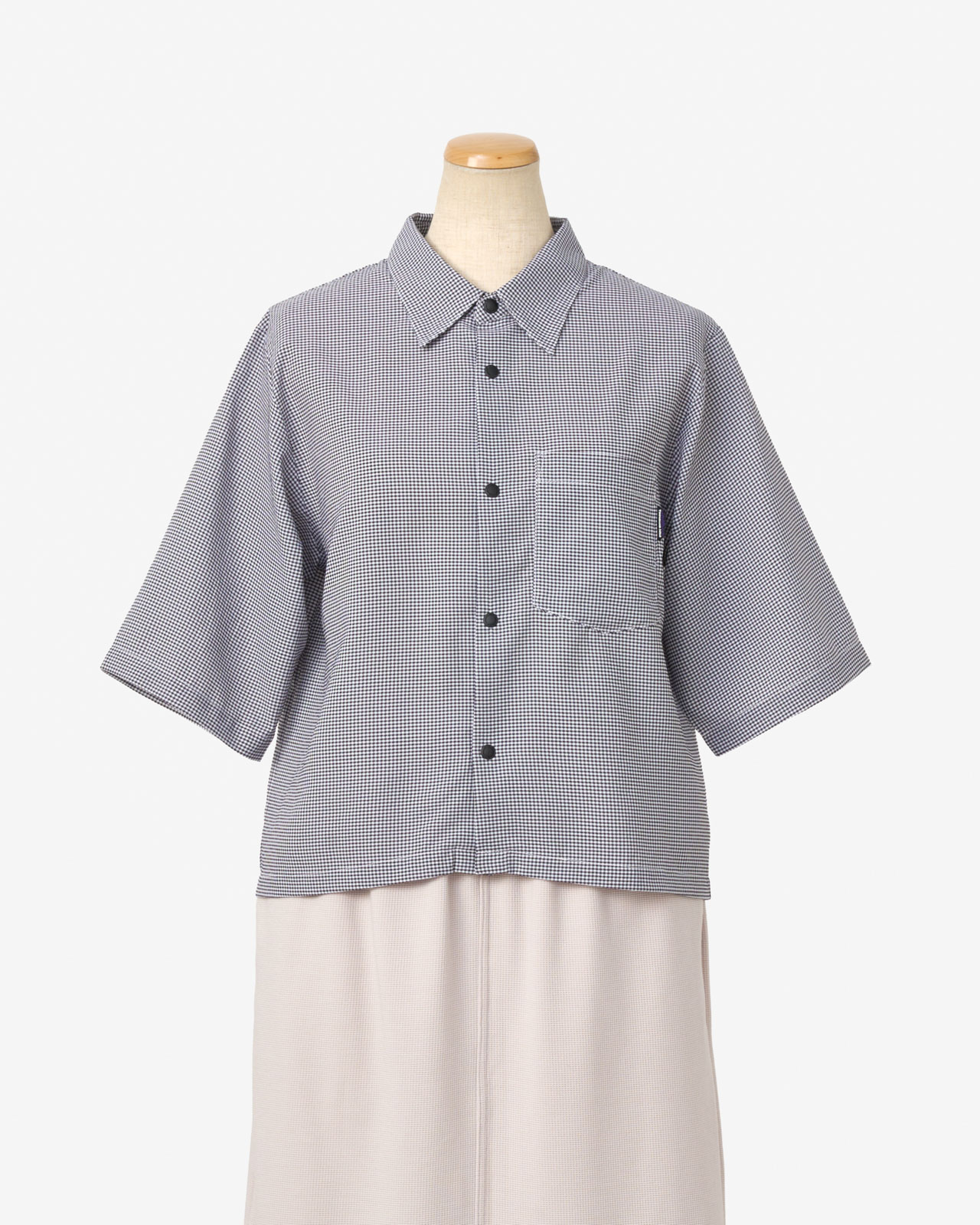 [L's]THREE QUARTER SLEEVE SHIRT HIGH AIR PERMEABILITY CHECK/スリークオータースリーブシャツ
