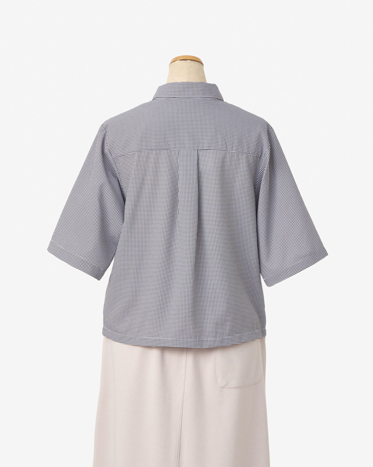 [L's]THREE QUARTER SLEEVE SHIRT HIGH AIR PERMEABILITY CHECK/スリークオータースリーブシャツ