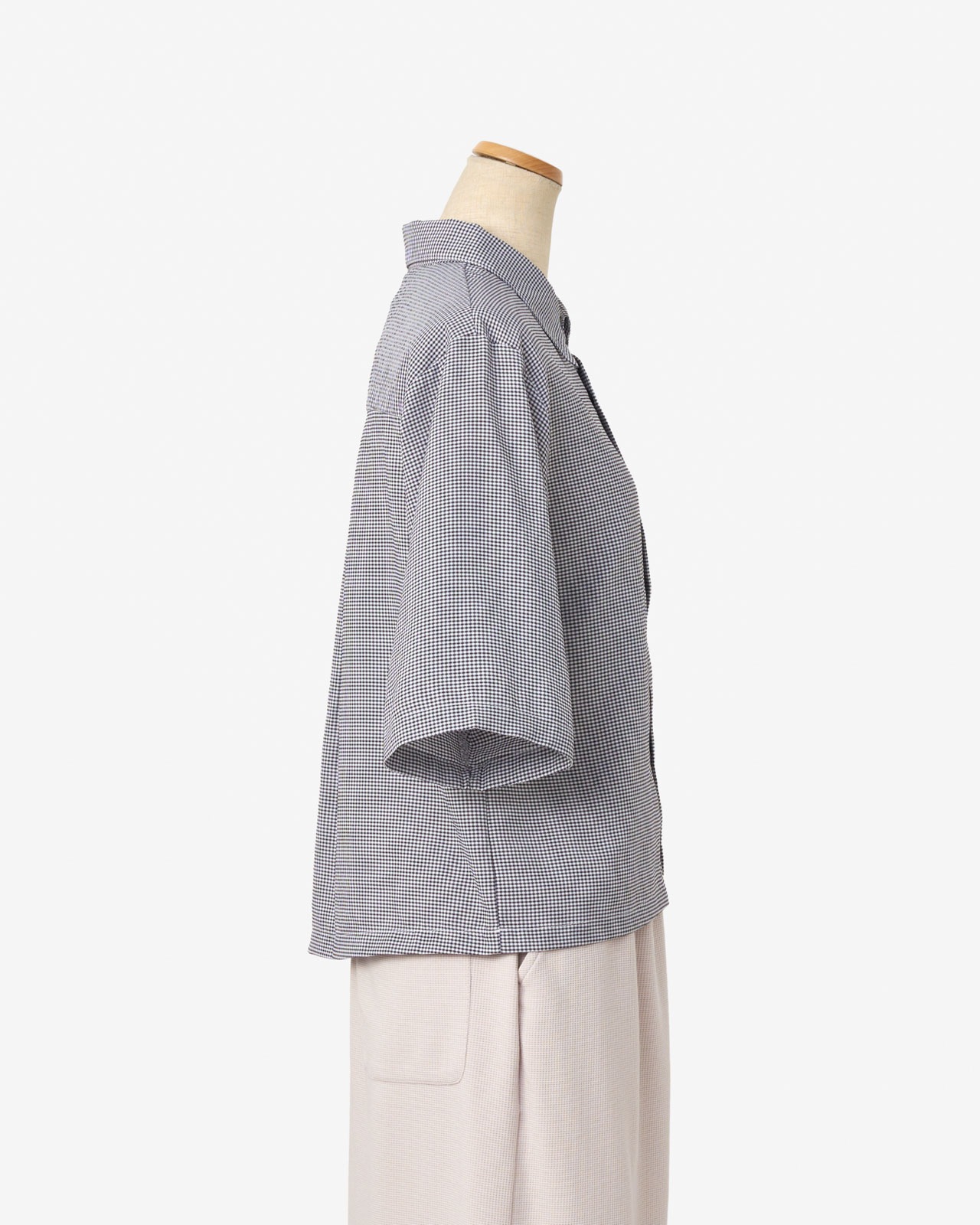 [L's]THREE QUARTER SLEEVE SHIRT HIGH AIR PERMEABILITY CHECK/スリークオータースリーブシャツ