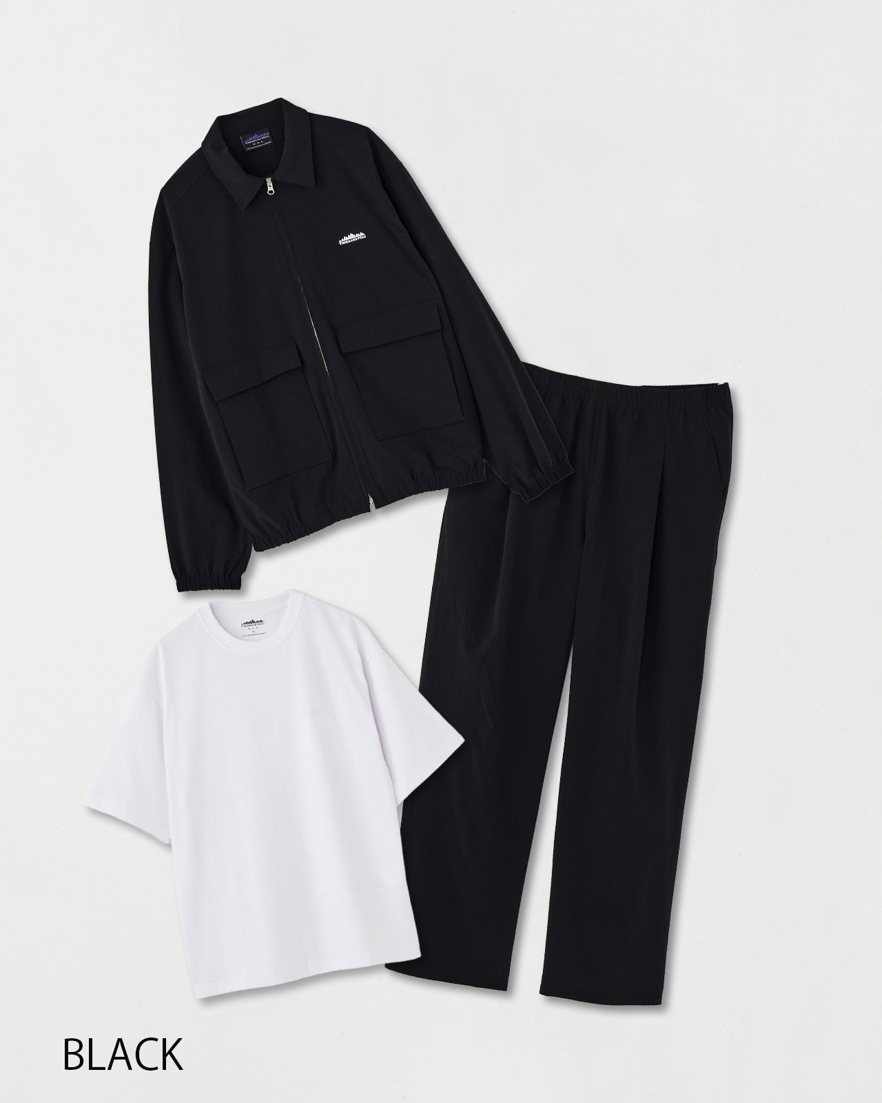 [M's]ジップブルゾン,Tシャツ,パンツ<3点セット>T/C JERSEY + NY/PU