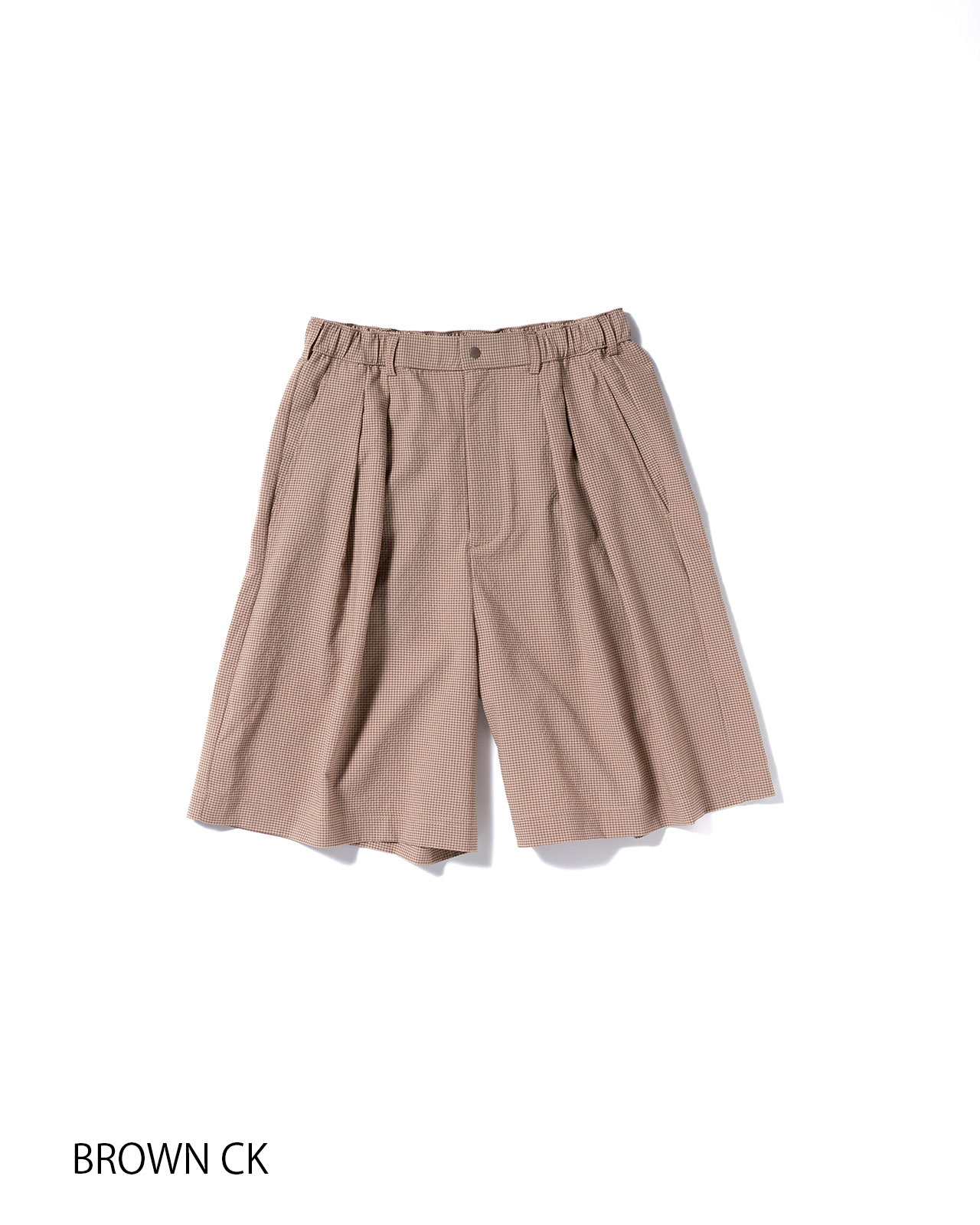 L's]TUCK SHORT PANTS HIGH AIR PERMEABILITY CHECK/タックショート