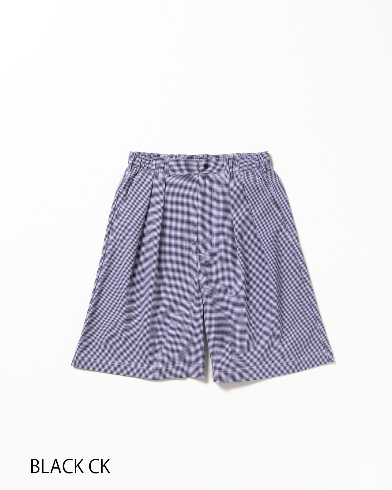 L's]TUCK SHORT PANTS HIGH AIR PERMEABILITY CHECK/タックショート