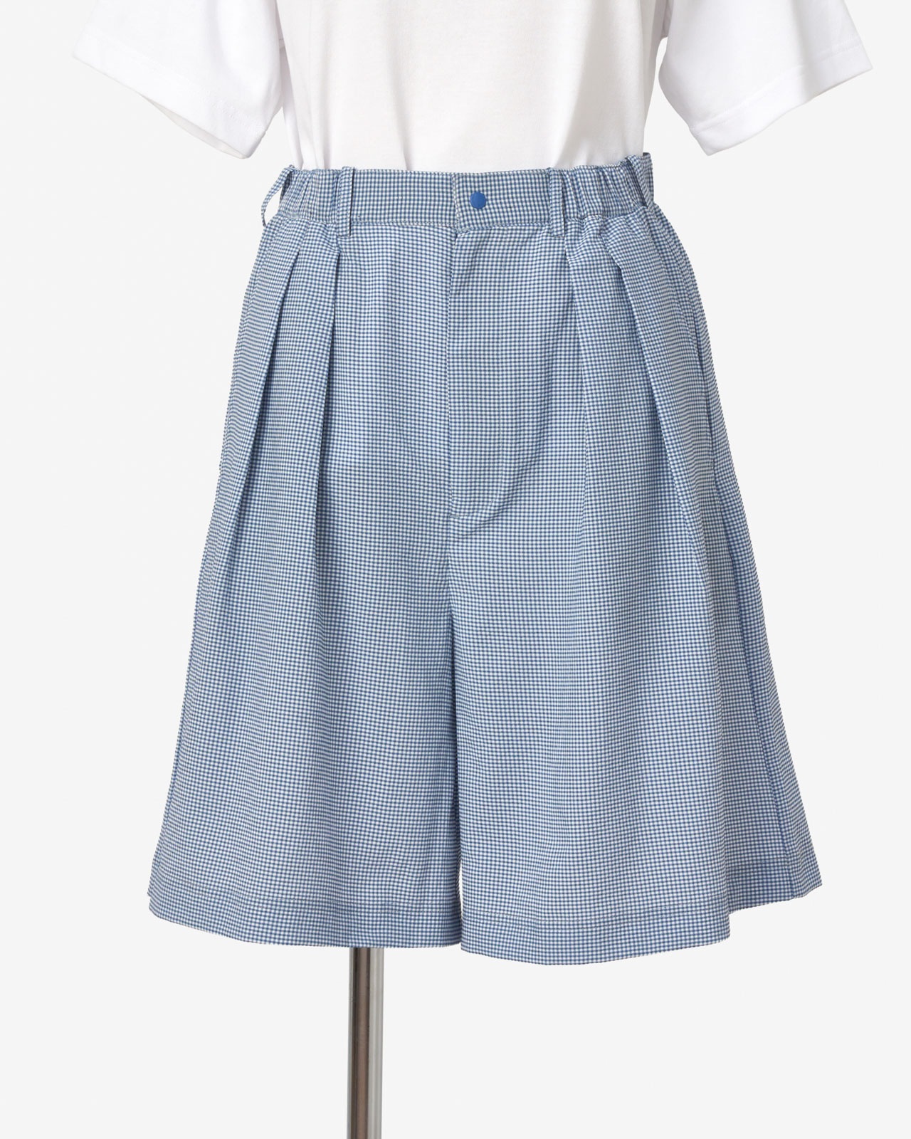 L's]TUCK SHORT PANTS HIGH AIR PERMEABILITY CHECK/タックショート