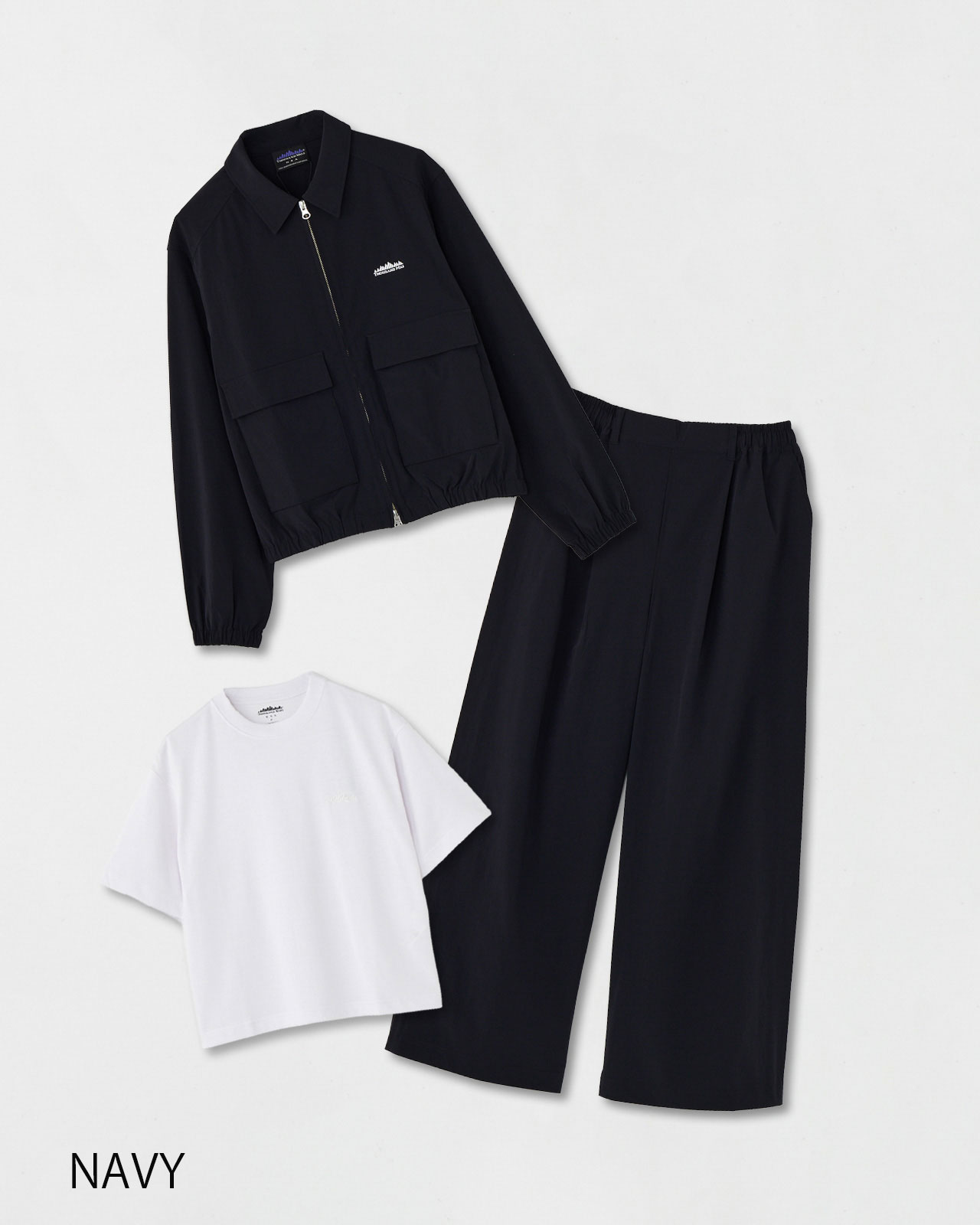 [L's]ジップブルゾン,Tシャツ,パンツ<3点セット>T/C JERSEY + NY/PU