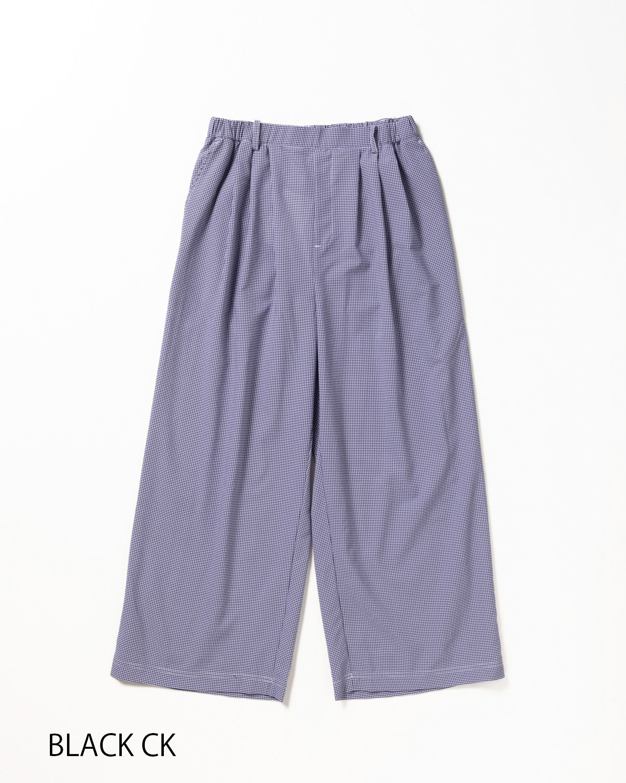 L's]LONG WIDE PANTS HIGH AIR PERMEABILITY CHECK/ロングワイドパンツ