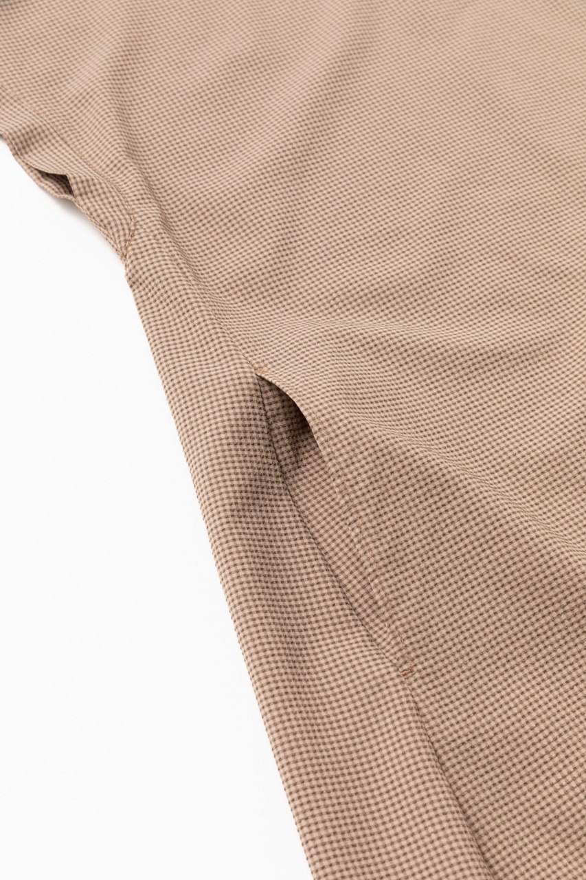 [L's]FRENCH SLEEVE OP HIGH AIR PERMEABILITY CHECK/フレンチスリーブ ワンピース