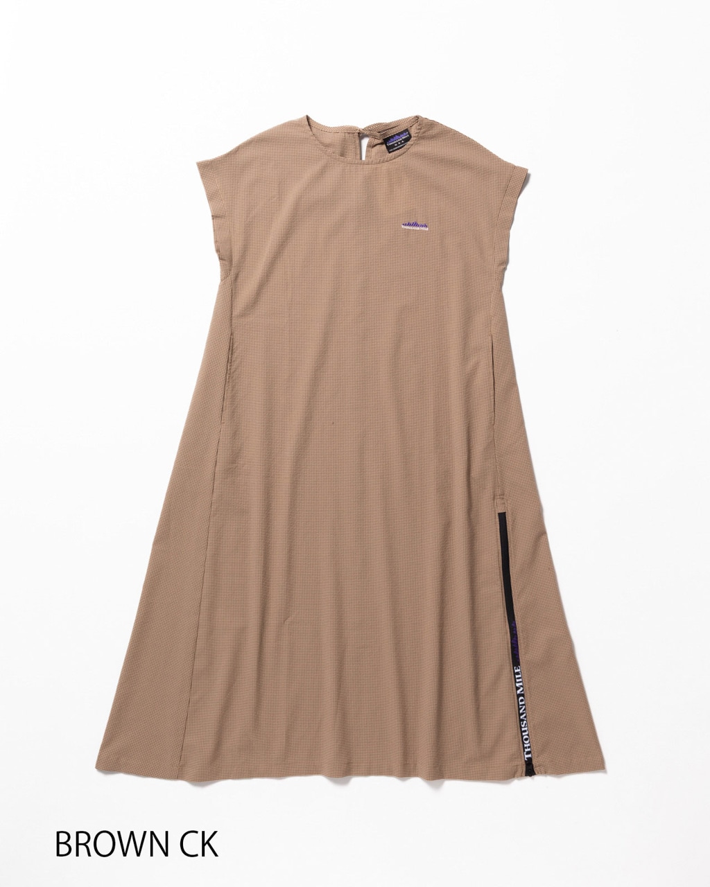 [L's]FRENCH SLEEVE OP HIGH AIR PERMEABILITY CHECK/フレンチスリーブ ワンピース