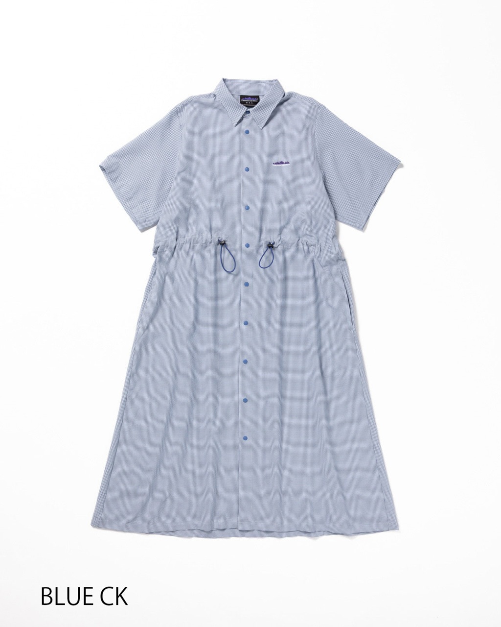[L's]SHORT SLEEVE SNAP OP HIGH AIR PERMEABILITY CHECK/ショートスリーブスナップワンピース