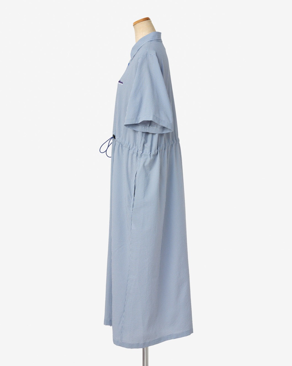 [L's]SHORT SLEEVE SNAP OP HIGH AIR PERMEABILITY CHECK/ショートスリーブスナップワンピース