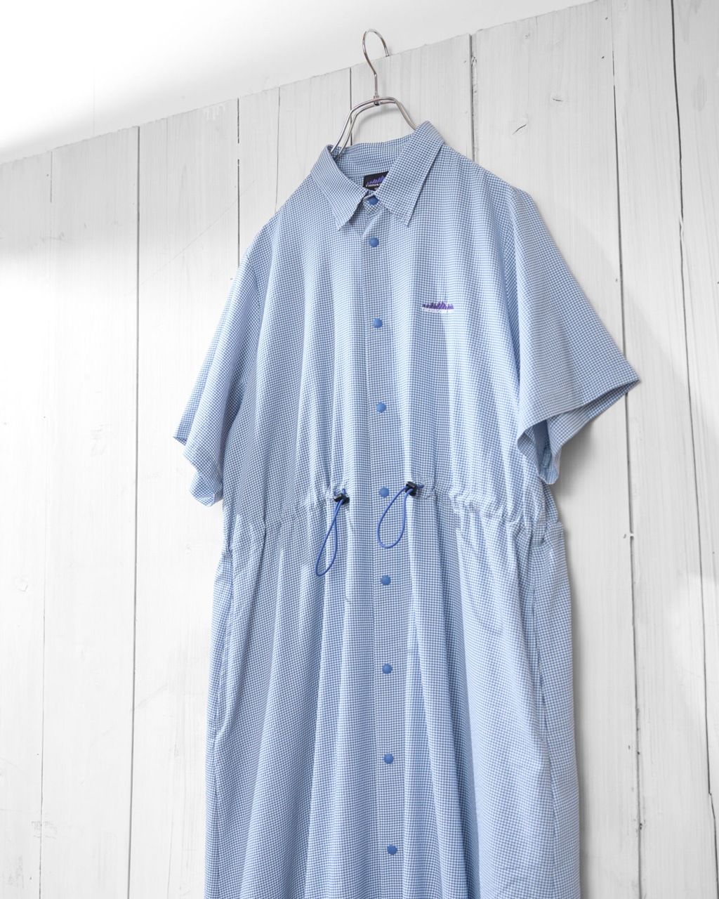 L's]SHORT SLEEVE SNAP OP HIGH AIR PERMEABILITY CHECK/ショート