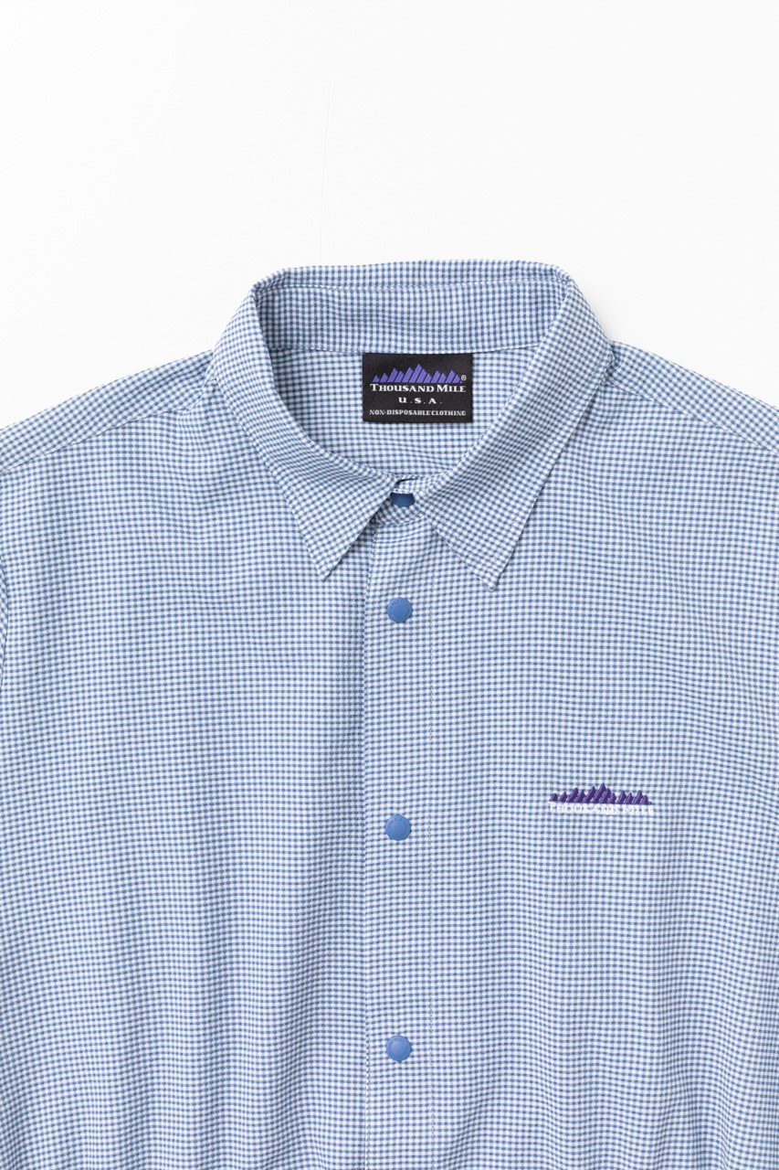 [L's]SHORT SLEEVE SNAP OP HIGH AIR PERMEABILITY CHECK/ショートスリーブスナップワンピース