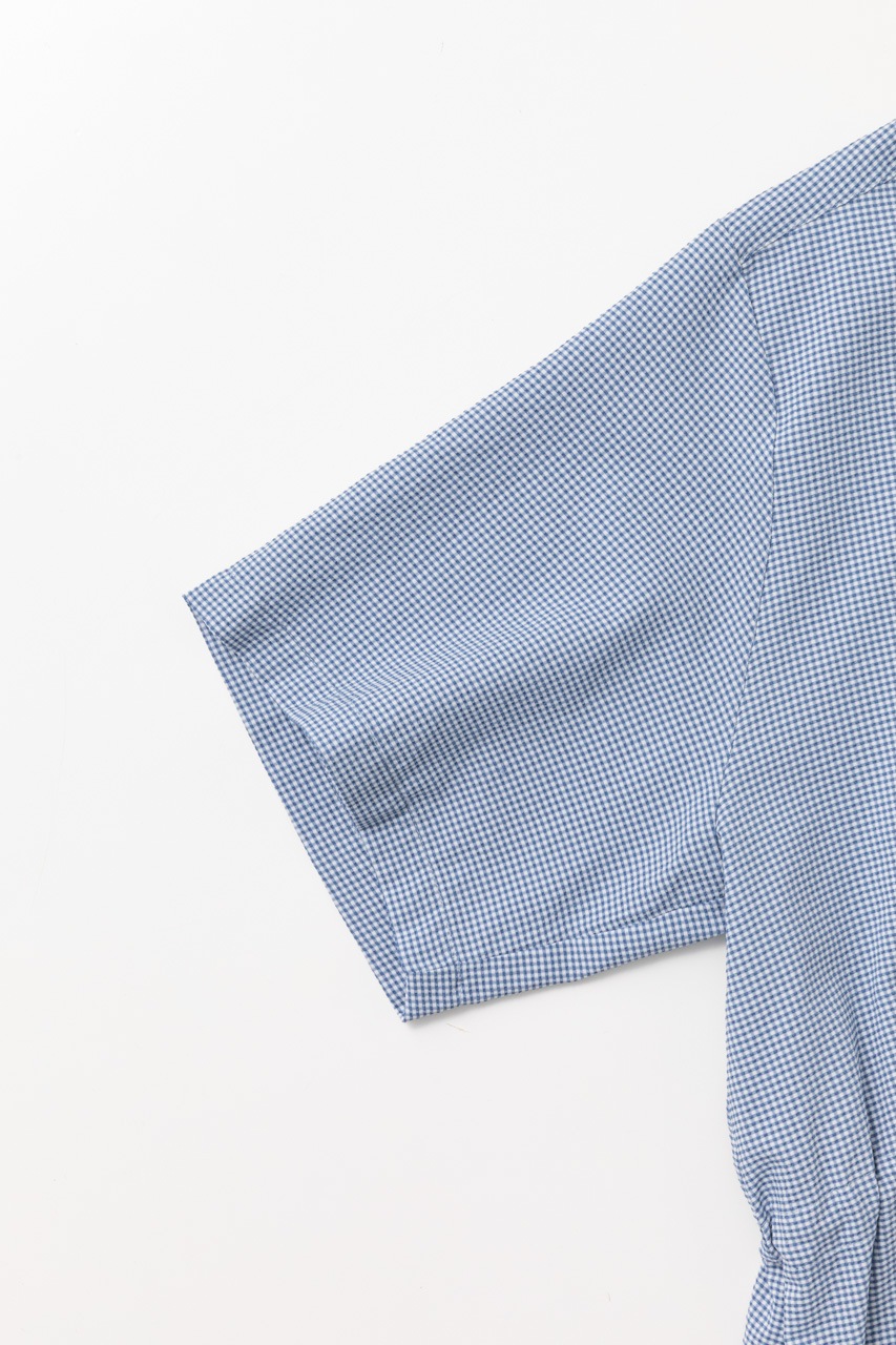 [L's]SHORT SLEEVE SNAP OP HIGH AIR PERMEABILITY CHECK/ショートスリーブスナップワンピース