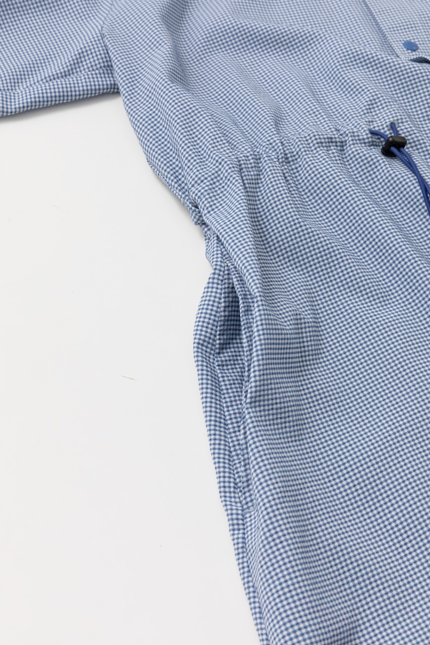 [L's]SHORT SLEEVE SNAP OP HIGH AIR PERMEABILITY CHECK/ショートスリーブスナップワンピース