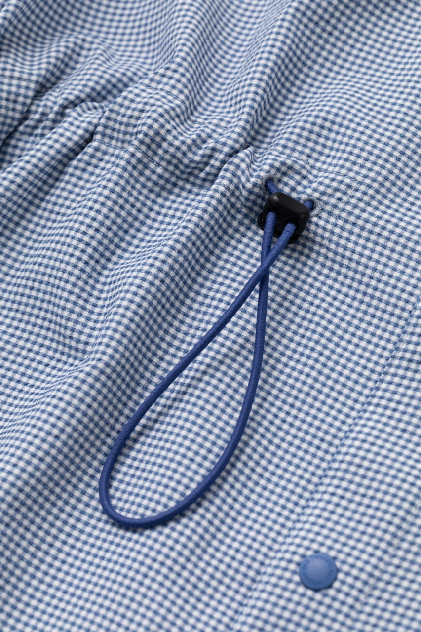 [L's]SHORT SLEEVE SNAP OP HIGH AIR PERMEABILITY CHECK/ショートスリーブスナップワンピース