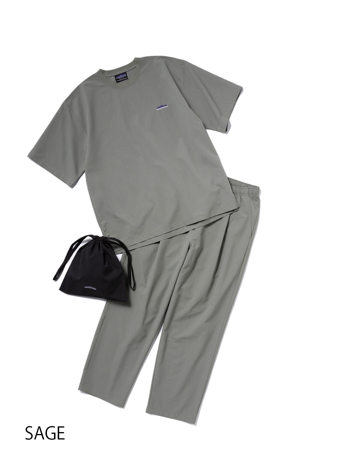 [M's]SHORT SLEEVE T-SHIRT & LONG PANTS SET HIGH AIR PERMEABILITY/ショートスリーブＴシャツ＆ロングパンツセット