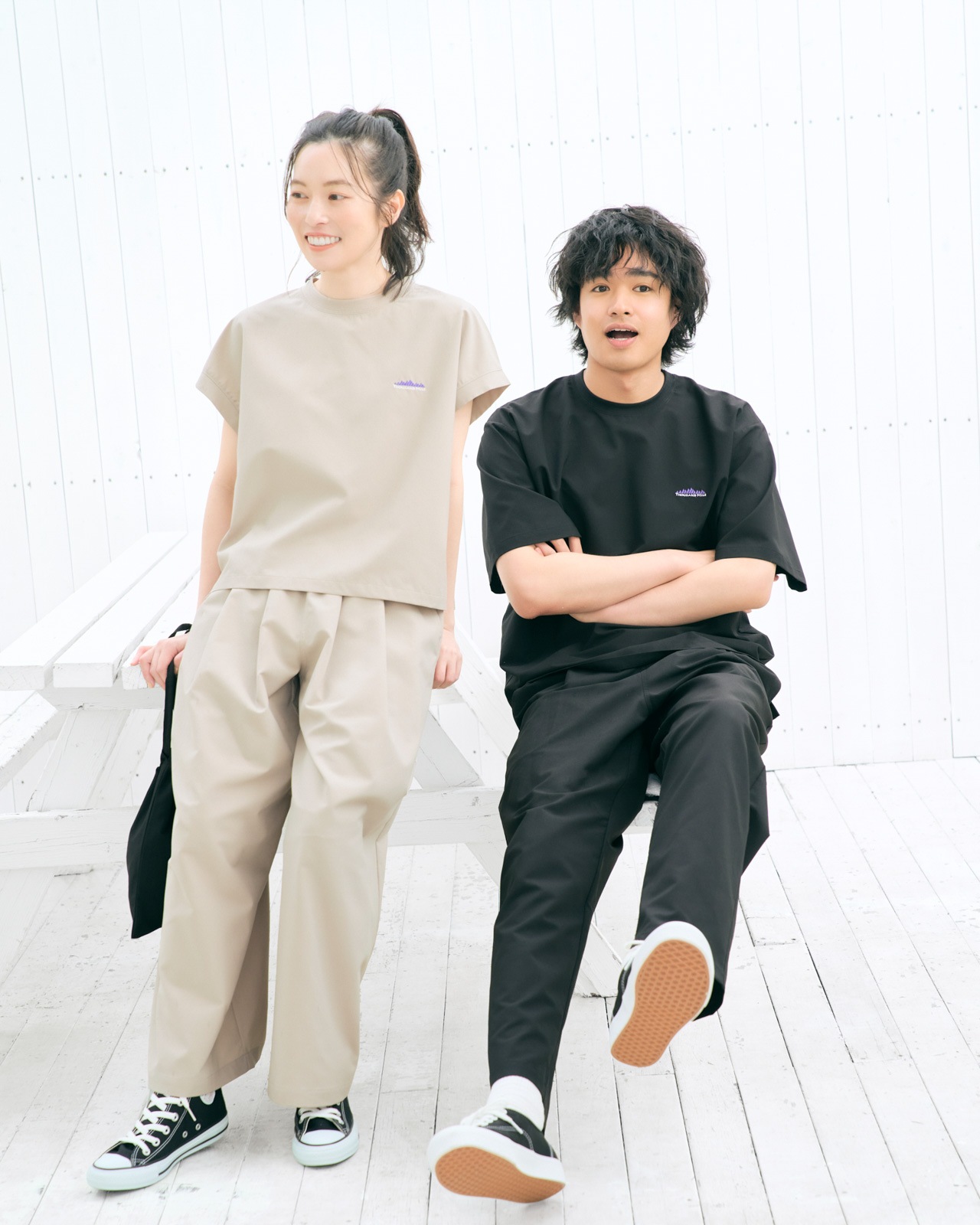 [M's]SHORT SLEEVE T-SHIRT & LONG PANTS SET HIGH AIR PERMEABILITY/ショートスリーブＴシャツ＆ロングパンツセット