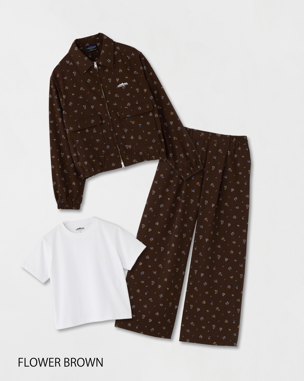 [L's]ジップブルゾン,Tシャツ,パンツ プリント<3点セット> T/C JERSEY + NY/PU PRINT