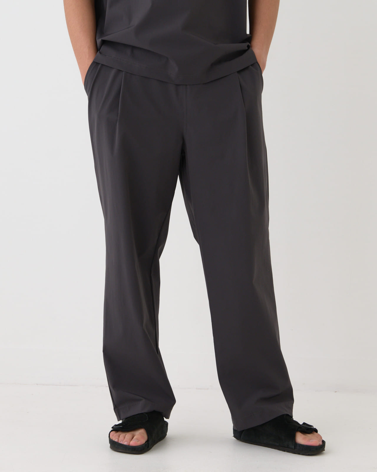 【M's】SHORT SLEEVE T-SHIRT & LONG PANTS SET NYLON・POLYURETHANE/ショートスリーブ Tシャツ＆ロングパンツ セット ナイロン・ポリウレタン