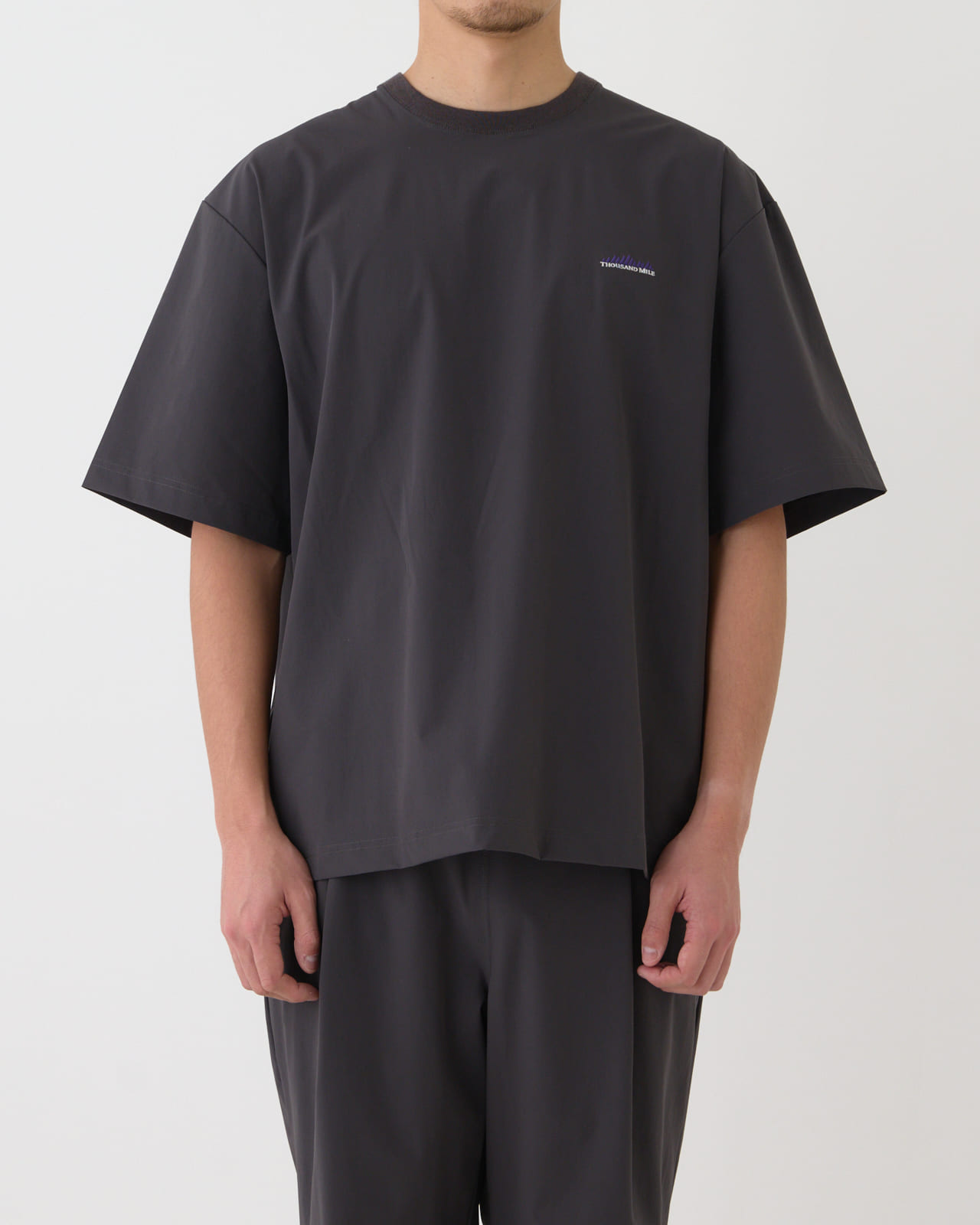 【M's】SHORT SLEEVE T-SHIRT & LONG PANTS SET NYLON・POLYURETHANE/ショートスリーブ Tシャツ＆ロングパンツ セット ナイロン・ポリウレタン