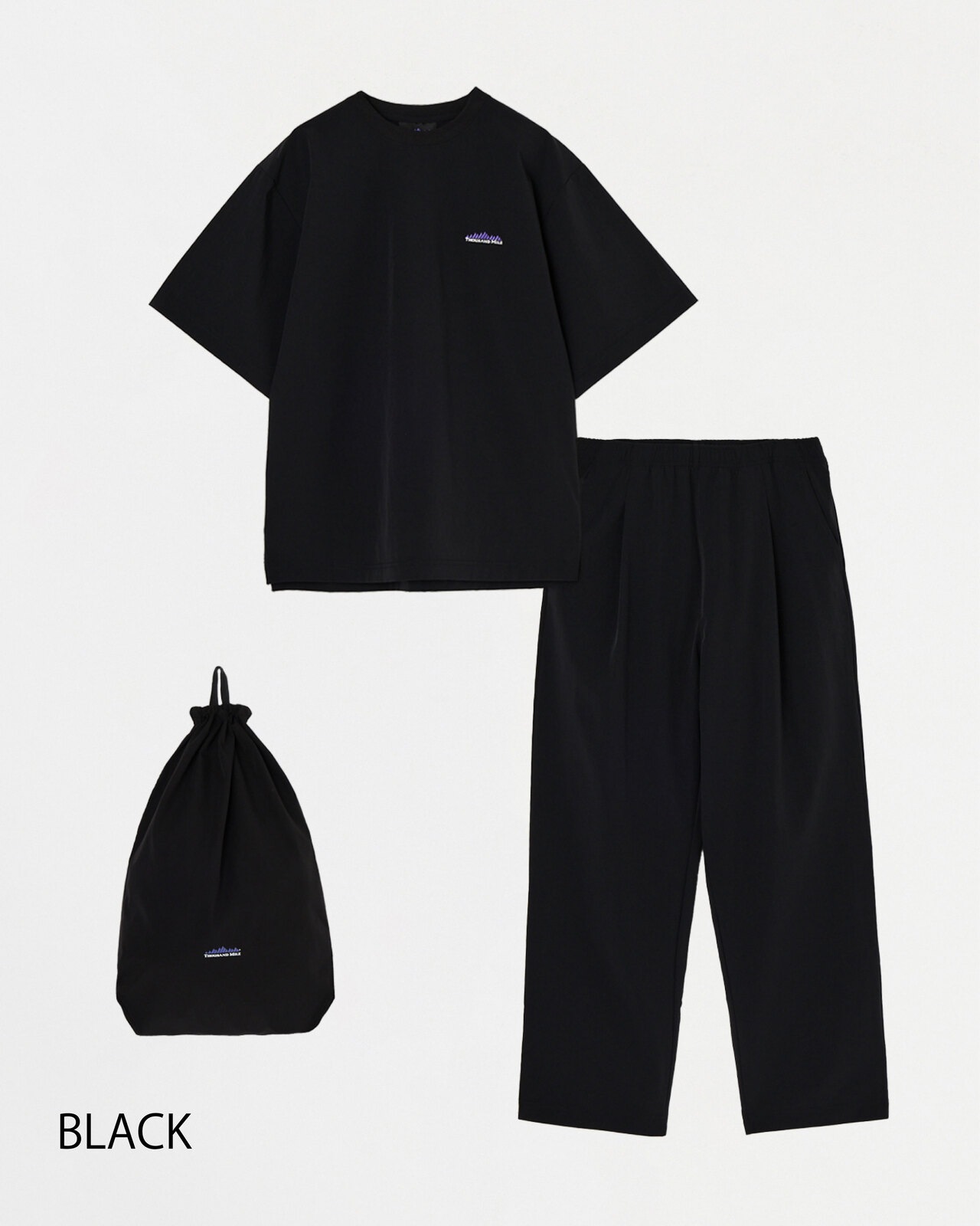 【M's】SHORT SLEEVE T-SHIRT & LONG PANTS SET NYLON・POLYURETHANE/ショートスリーブ Tシャツ＆ロングパンツ セット ナイロン・ポリウレタン