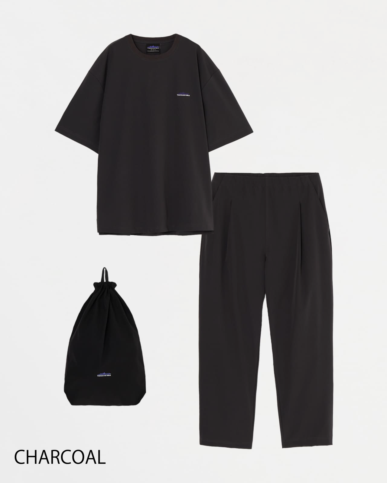 【M's】SHORT SLEEVE T-SHIRT & LONG PANTS SET NYLON・POLYURETHANE/ショートスリーブ Tシャツ＆ロングパンツ セット ナイロン・ポリウレタン
