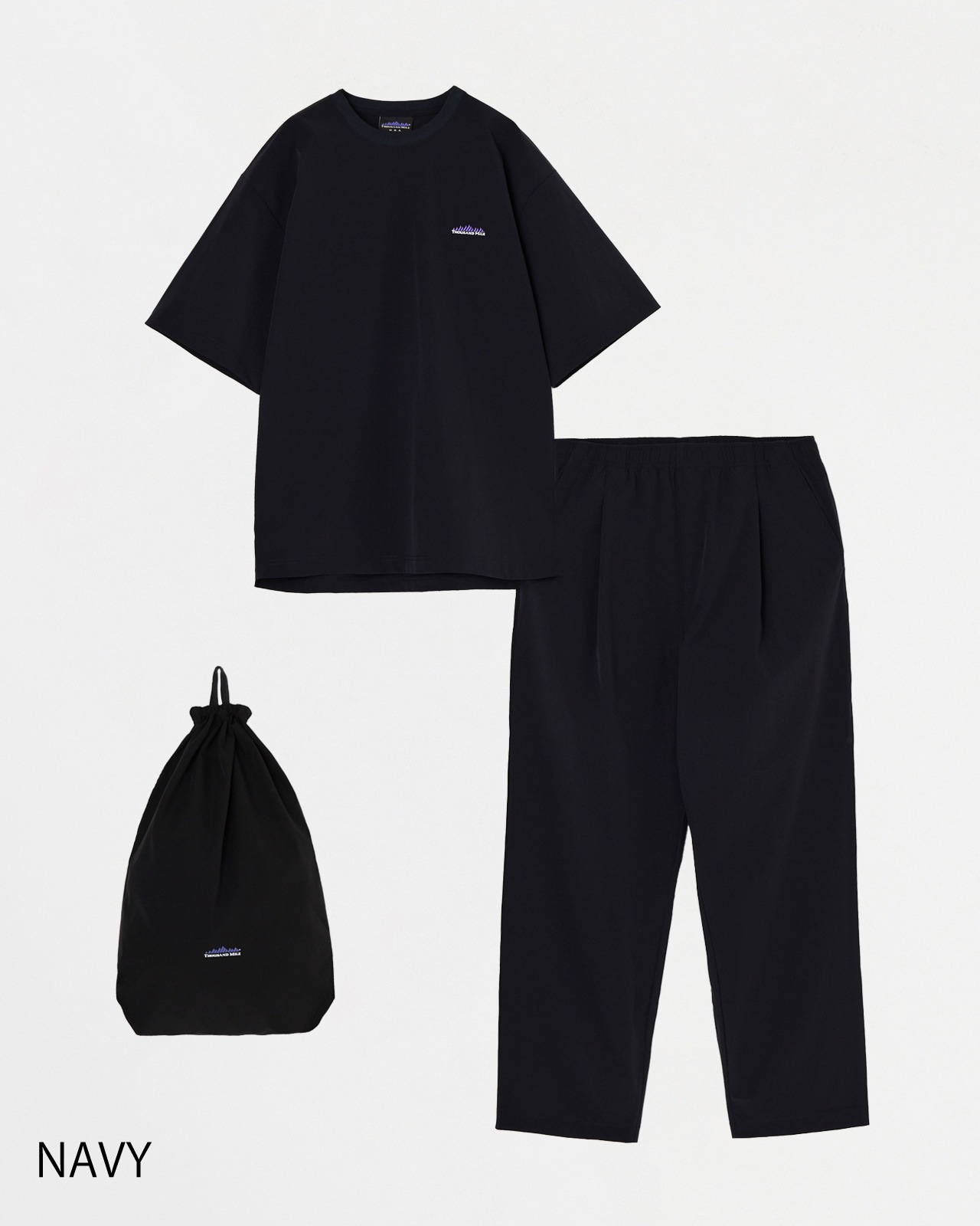 【M's】SHORT SLEEVE T-SHIRT & LONG PANTS SET NYLON・POLYURETHANE/ショートスリーブ Tシャツ＆ロングパンツ セット ナイロン・ポリウレタン