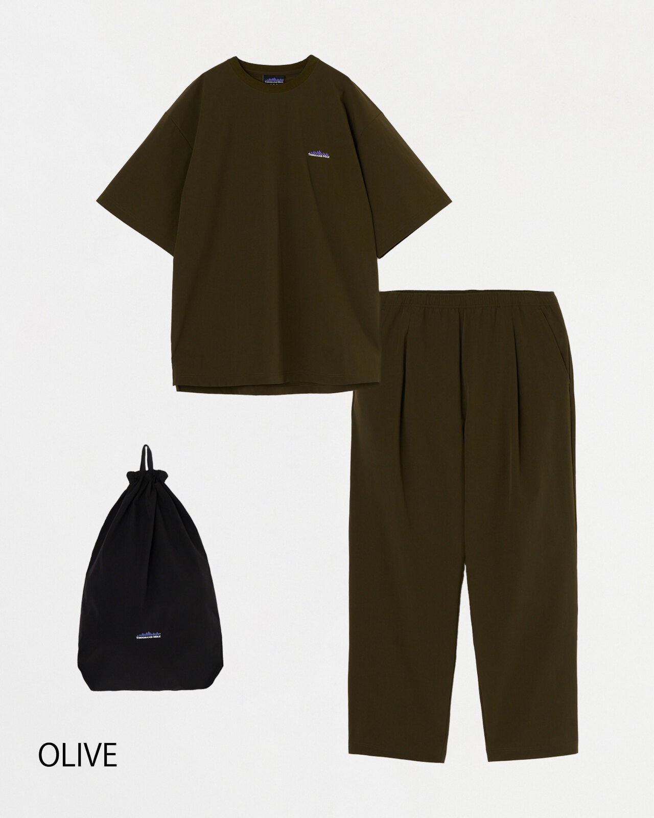 【M's】SHORT SLEEVE T-SHIRT & LONG PANTS SET NYLON・POLYURETHANE/ショートスリーブ Tシャツ＆ロングパンツ セット ナイロン・ポリウレタン