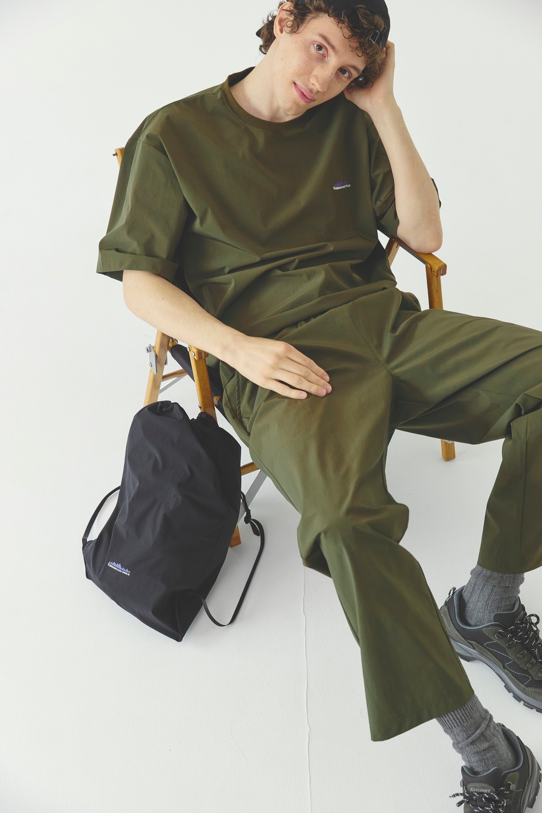 【M's】SHORT SLEEVE T-SHIRT & LONG PANTS SET NYLON・POLYURETHANE/ショートスリーブ Tシャツ＆ロングパンツ セット ナイロン・ポリウレタン