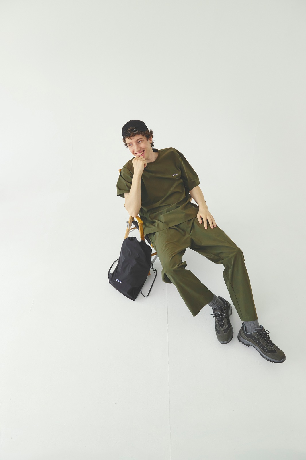 【M's】SHORT SLEEVE T-SHIRT & LONG PANTS SET NYLON・POLYURETHANE/ショートスリーブ Tシャツ＆ロングパンツ セット ナイロン・ポリウレタン