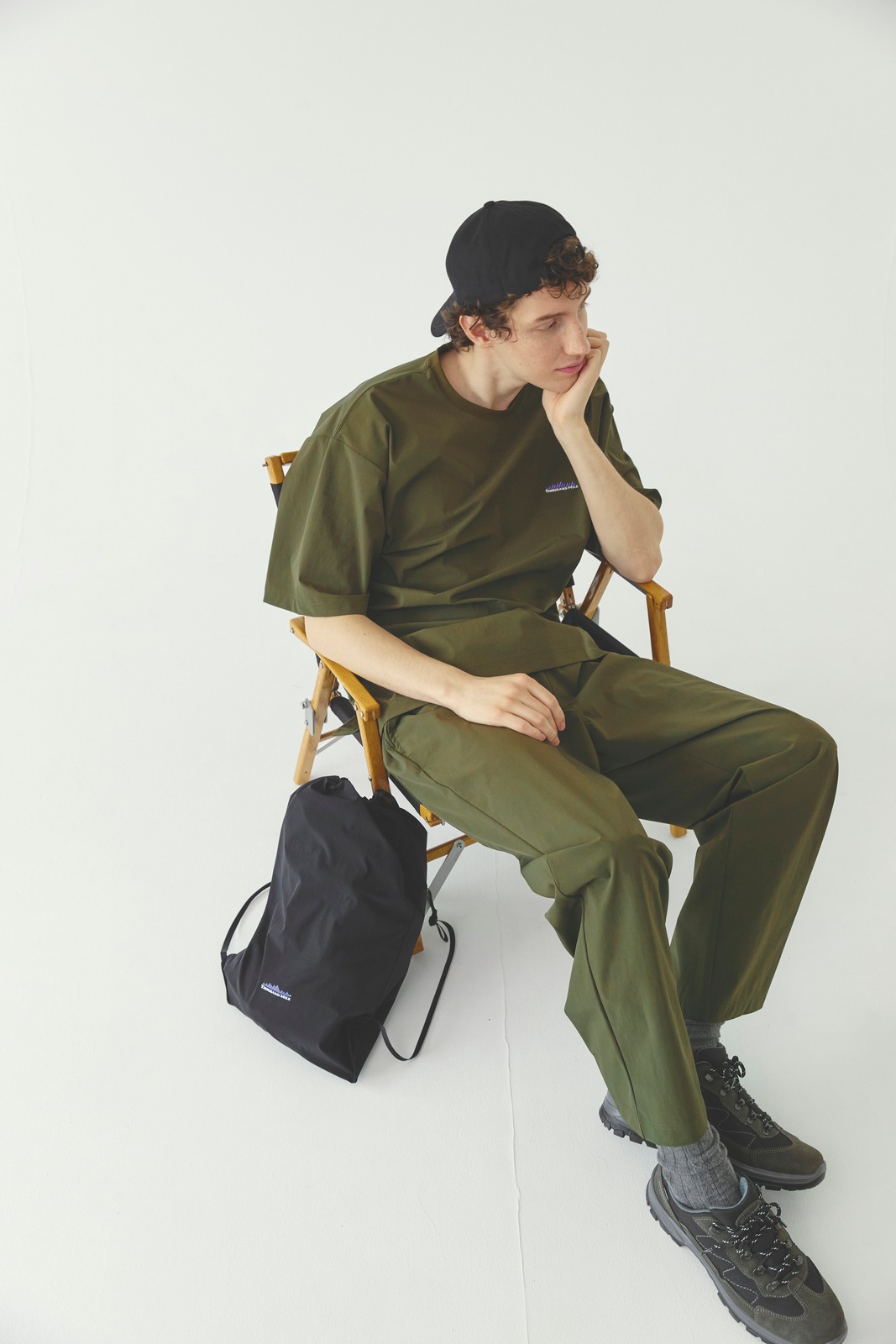 【M's】SHORT SLEEVE T-SHIRT & LONG PANTS SET NYLON・POLYURETHANE/ショートスリーブ Tシャツ＆ロングパンツ セット ナイロン・ポリウレタン