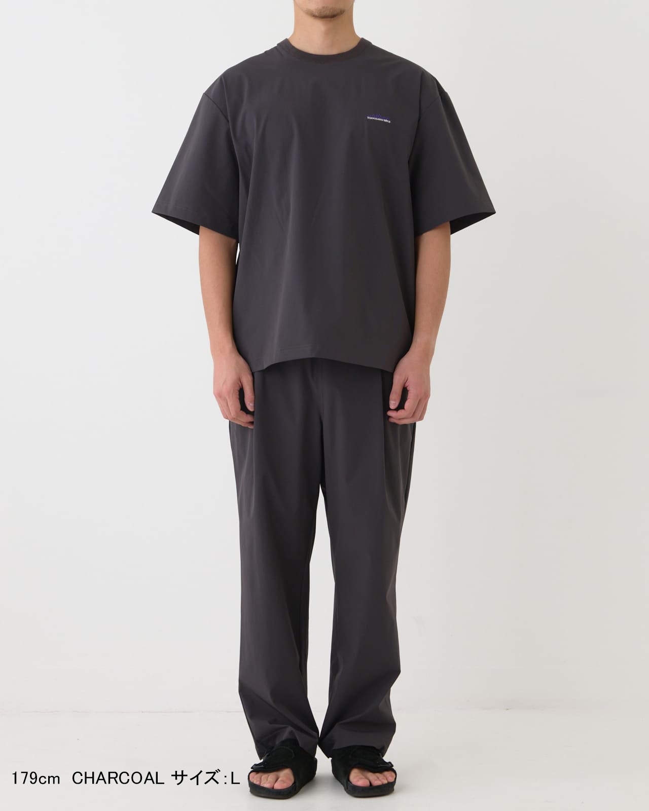 【M's】SHORT SLEEVE T-SHIRT & LONG PANTS SET NYLON・POLYURETHANE/ショートスリーブ Tシャツ＆ロングパンツ セット ナイロン・ポリウレタン