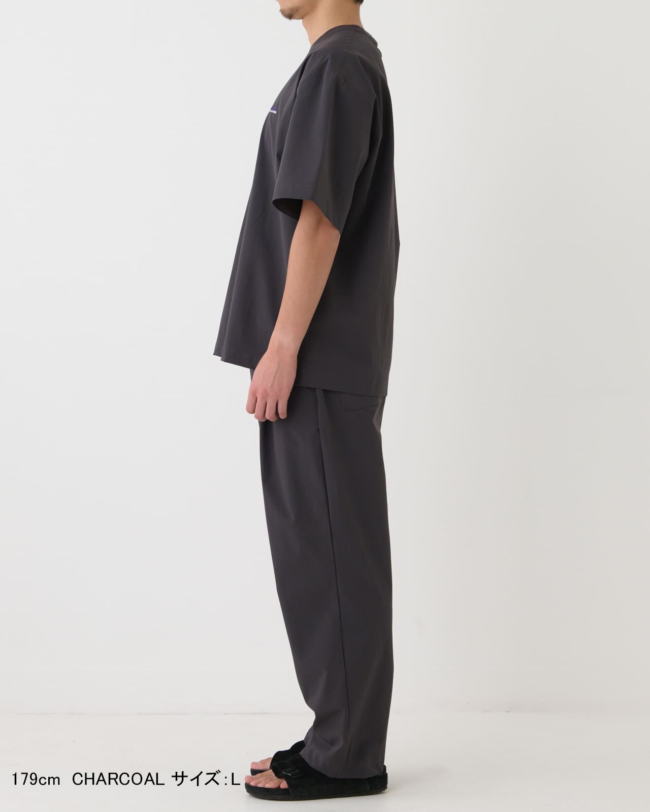 【M's】SHORT SLEEVE T-SHIRT & LONG PANTS SET NYLON・POLYURETHANE/ショートスリーブ Tシャツ＆ロングパンツ セット ナイロン・ポリウレタン
