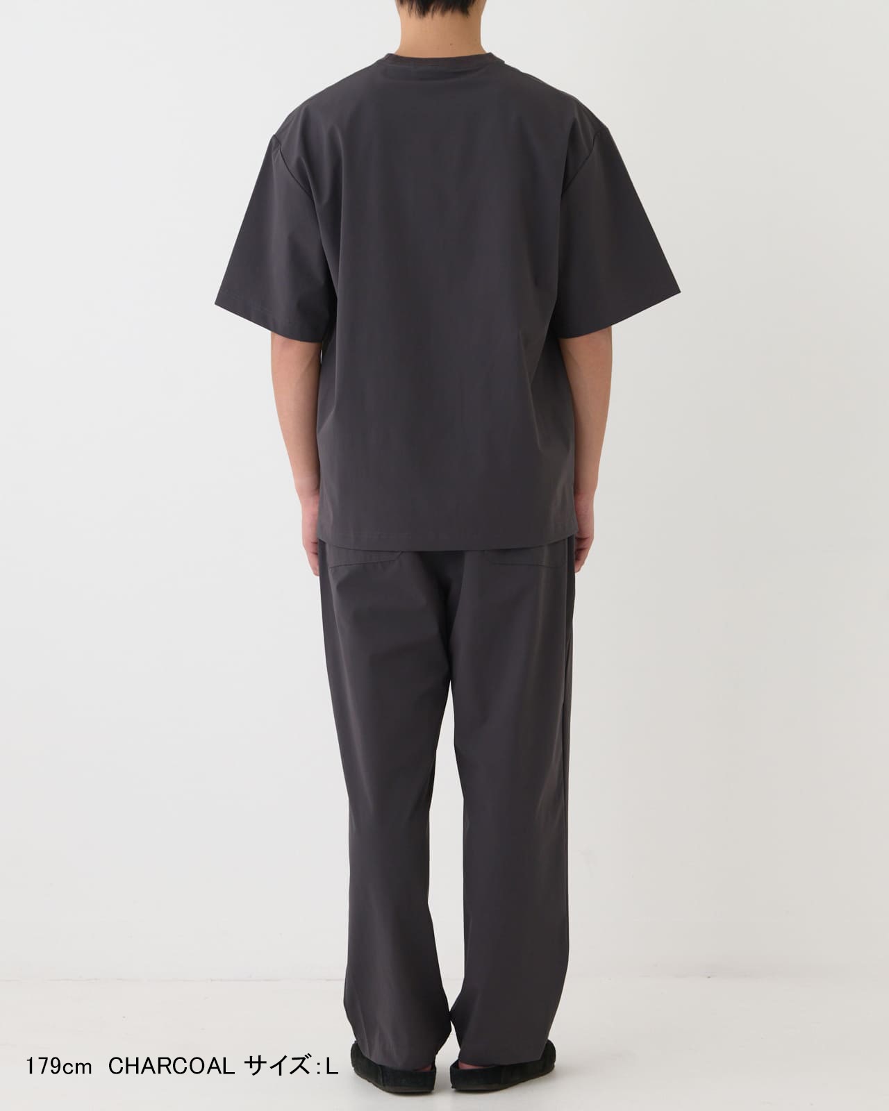 【M's】SHORT SLEEVE T-SHIRT & LONG PANTS SET NYLON・POLYURETHANE/ショートスリーブ Tシャツ＆ロングパンツ セット ナイロン・ポリウレタン
