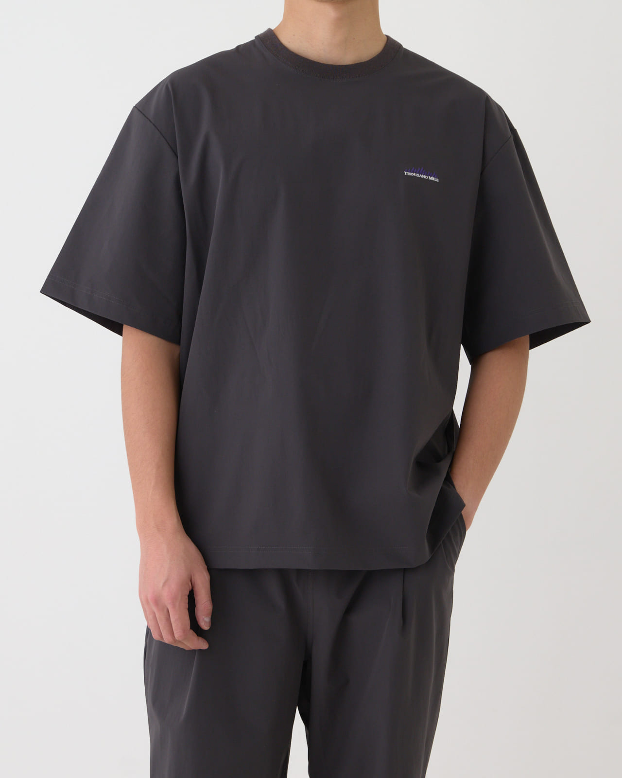 【M's】SHORT SLEEVE T-SHIRT & LONG PANTS SET NYLON・POLYURETHANE/ショートスリーブ Tシャツ＆ロングパンツ セット ナイロン・ポリウレタン