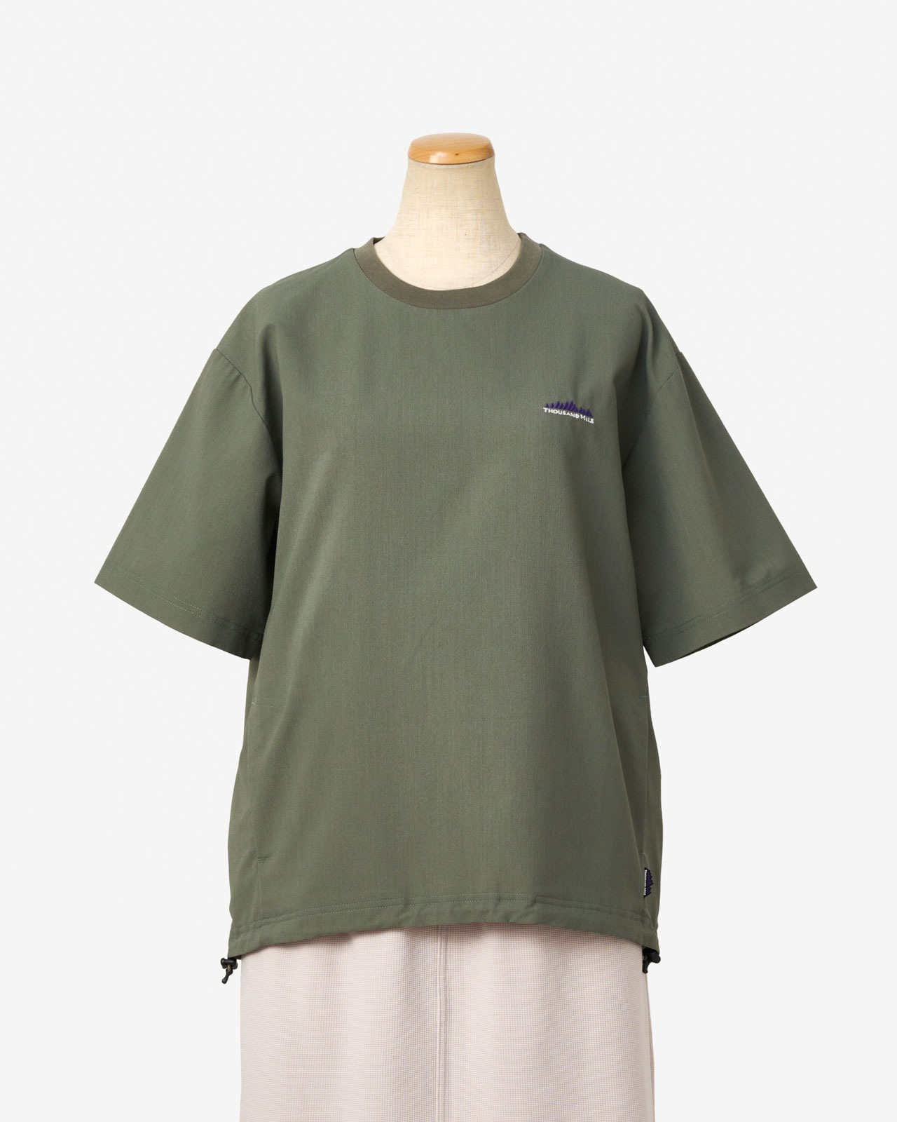 [UNISEX]SHORT SLEEVE DRAWCOAD T-SHIRT HIGH AIR PERMEABILITY/ショートスリーブドローコードTシャツ