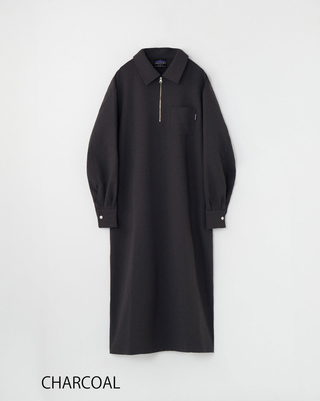 [L's]ハーフジップ ワンピース<防シワ、ストレッチ、保温性>