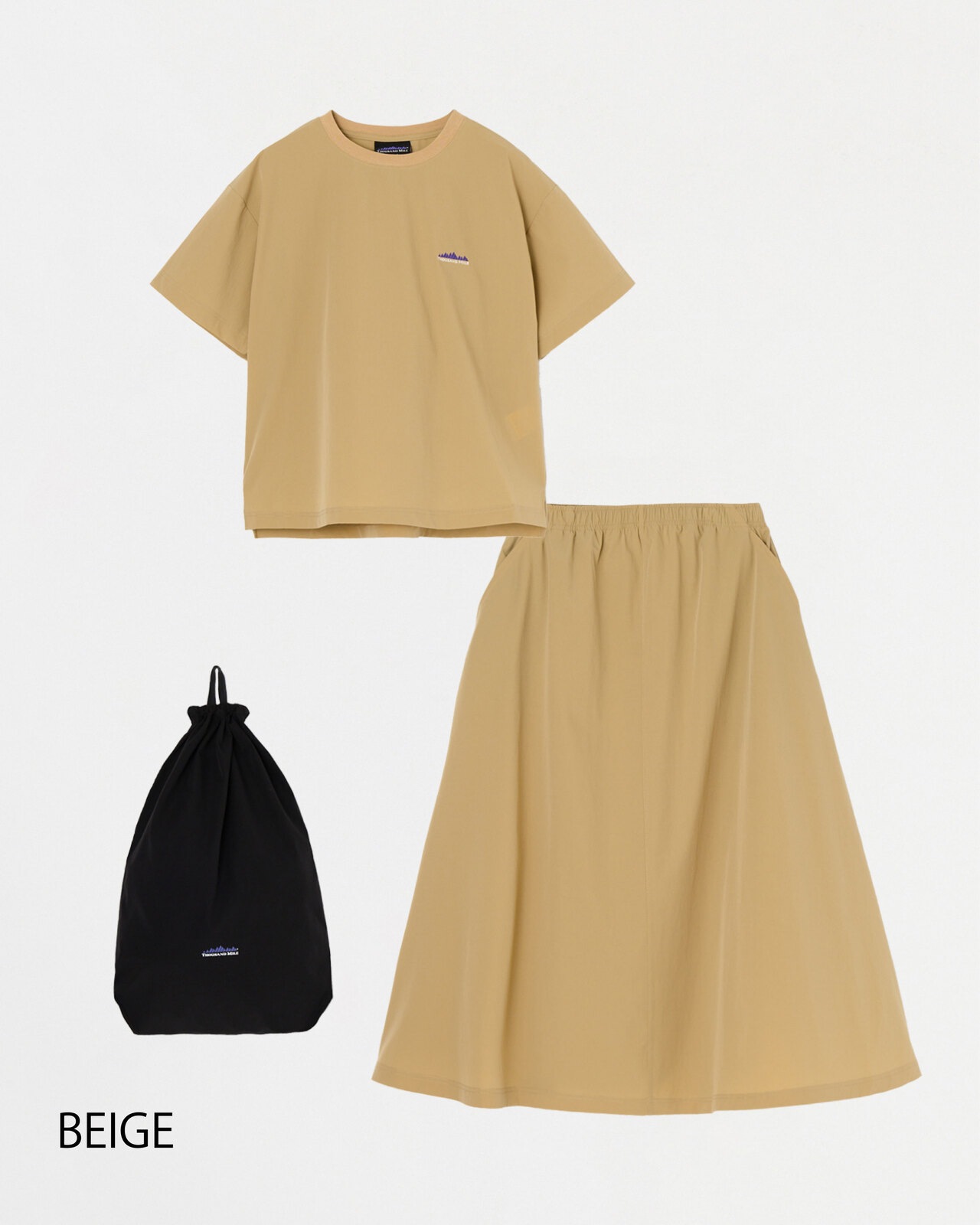 【L's】SHORT SLEEVE T-SHIRT & SKIRT SET NYLON・POLYURETHANE/ショートスリーブＴシャツ＆スカートセット ナイロン・ポリウレタン