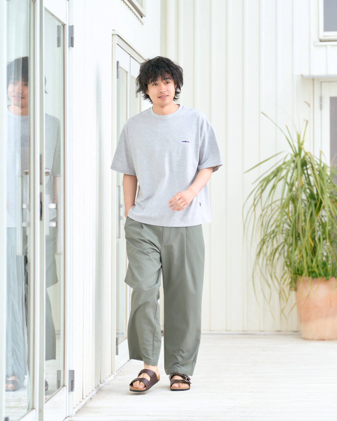 M's]TUCK LONG PANTS HIGH AIR PERMEABILITY/タックロングパンツ