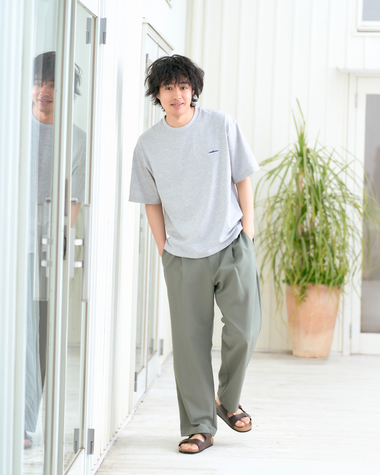 M's]TUCK LONG PANTS HIGH AIR PERMEABILITY/タックロングパンツ